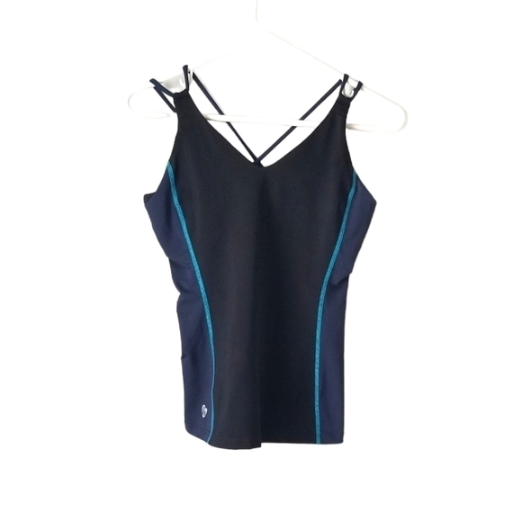 Ellie Tops - Ellie Workout Tank Black/Navy Activewear in Size M
